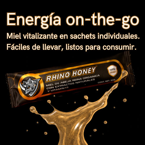 Rhino Honey - Miel Natural para Energía y Potencia (10 Sachets)