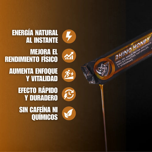 Rhino Honey - Miel Natural para Energía y Potencia (10 Sachets)